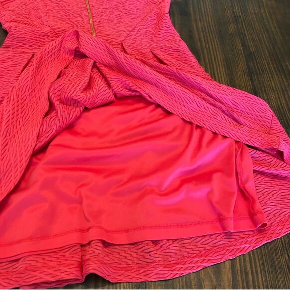 Guess Red Sleeveless A-Line Pleated Dress Women’s Size 6 Midi Minimalist Stretch - Picture 11 of 11